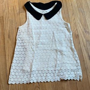 M anthro sleeveless Peter Pan lace